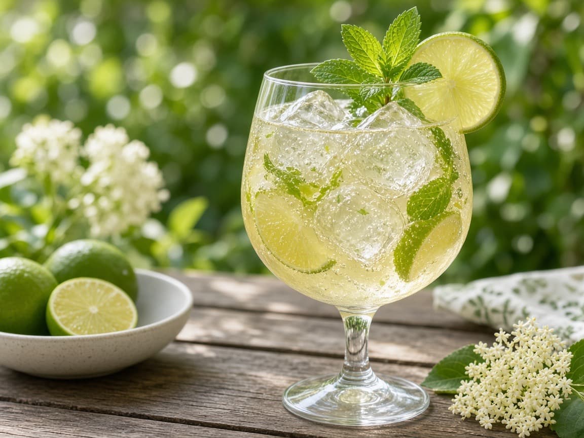 Elderflower White Wine Cooler — cocktail med vin