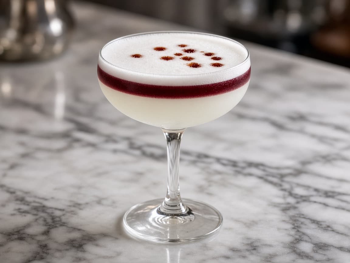 Pisco Sour med rødvinsslør — cocktail med vin