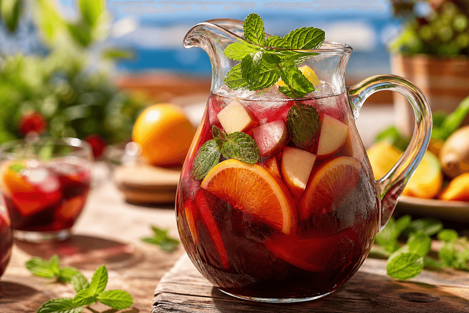 Klassisk rød sangria — cocktail med vin