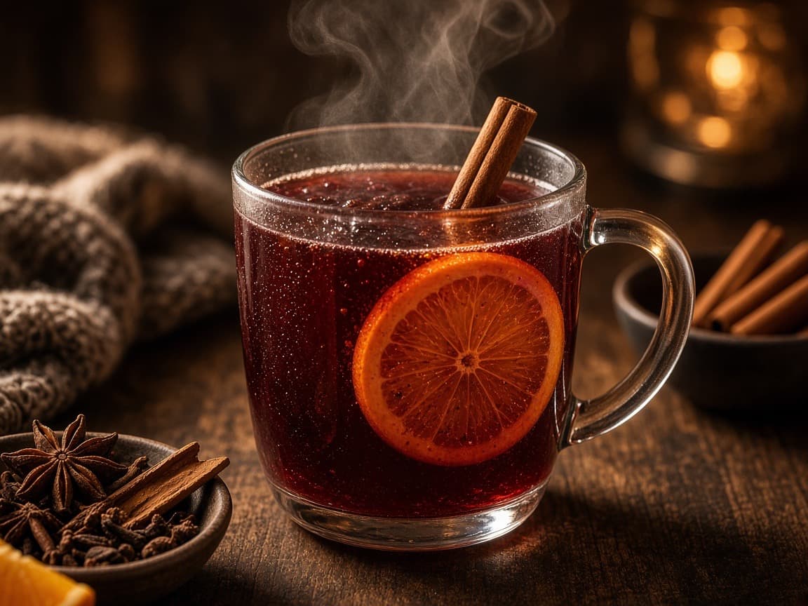 Spiced Red Wine Hot Toddy — cocktail med vin