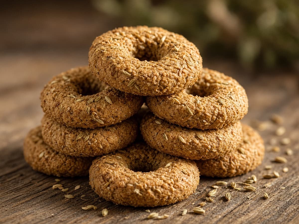 Fuldkorns-taralli med hvidvin — serveret ret