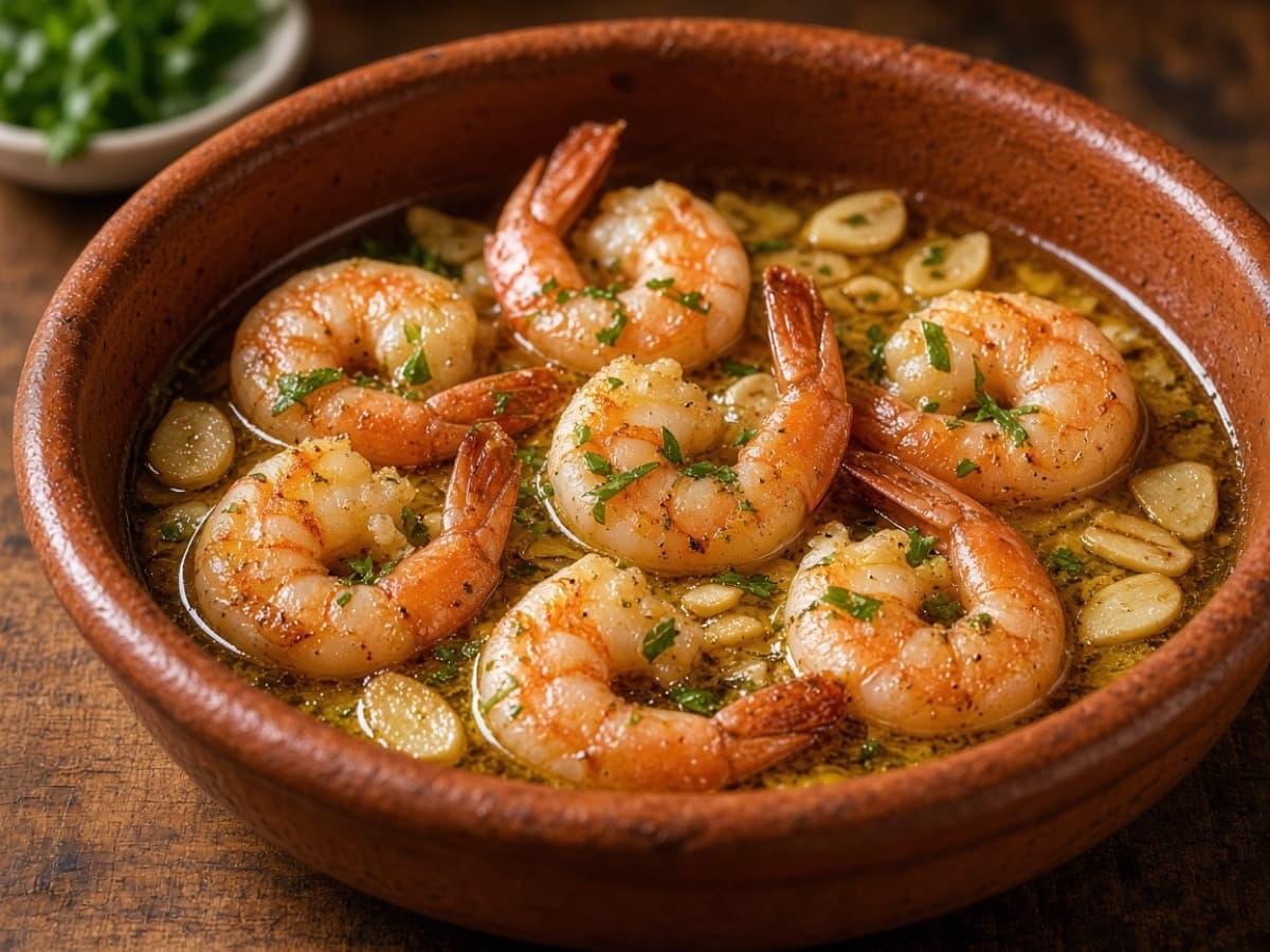 Gambas al Jerez — serveret ret