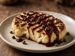 Blomkålssteak — serveret ret