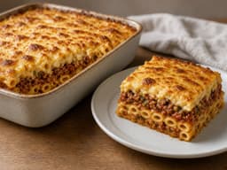 Pastitsio — serveret ret