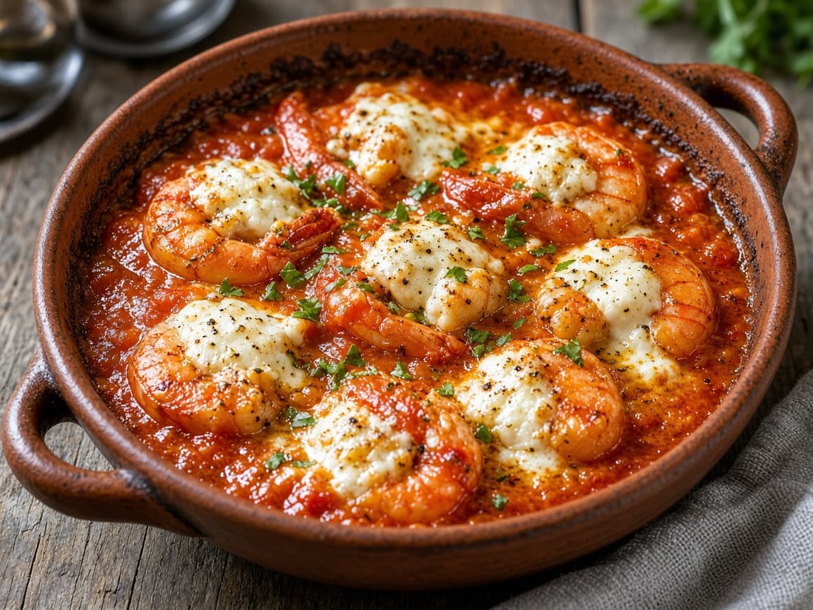 Rejer Saganaki — serveret ret
