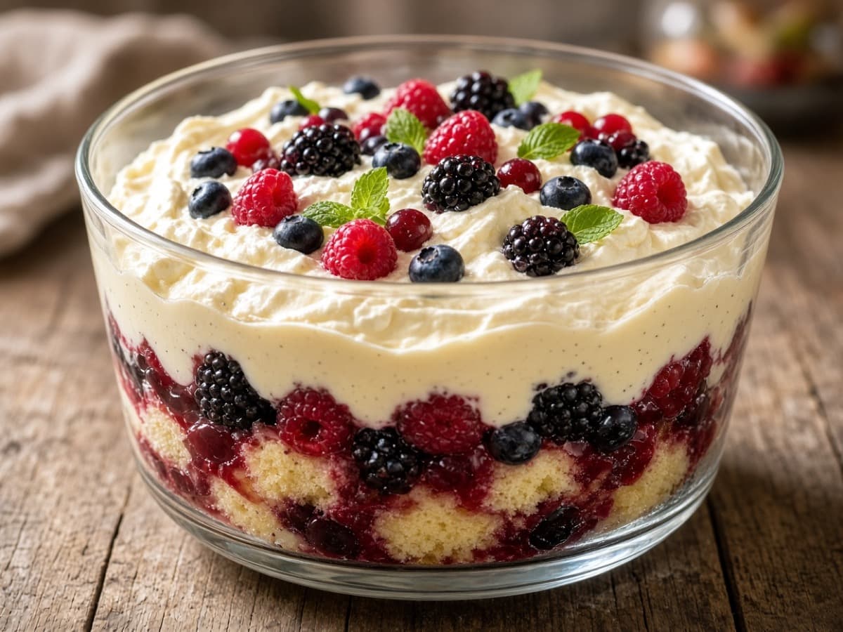 Sherry Trifle — serveret ret