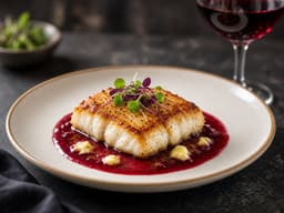 Torskeryg med beurre rouge — serveret ret